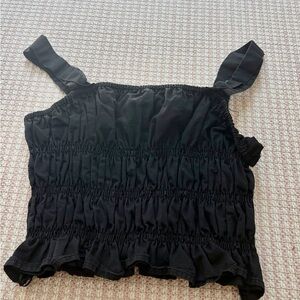 Endless Rose Black Smocked Camisole Tank Top